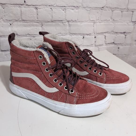 Vans Red and White High-Top Sneakers - Picture 2 of 16